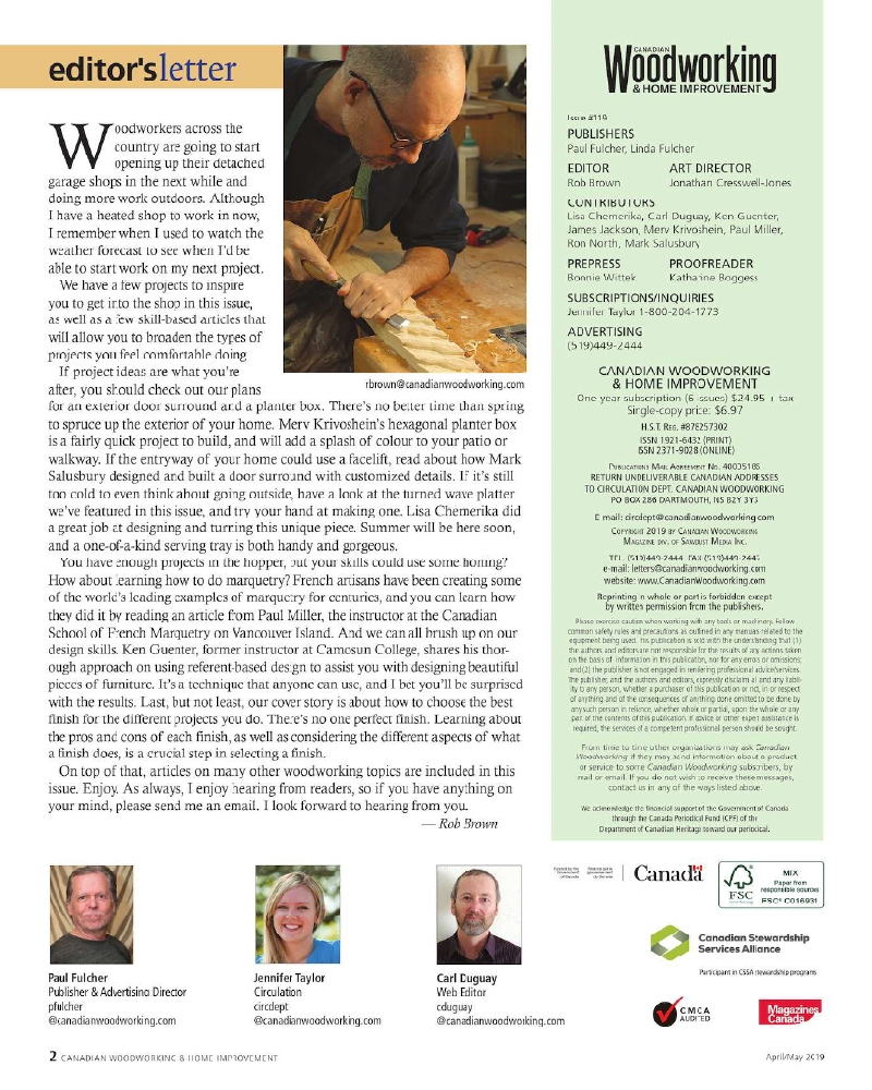 Canadianwoodworking 119 Apr May 2019