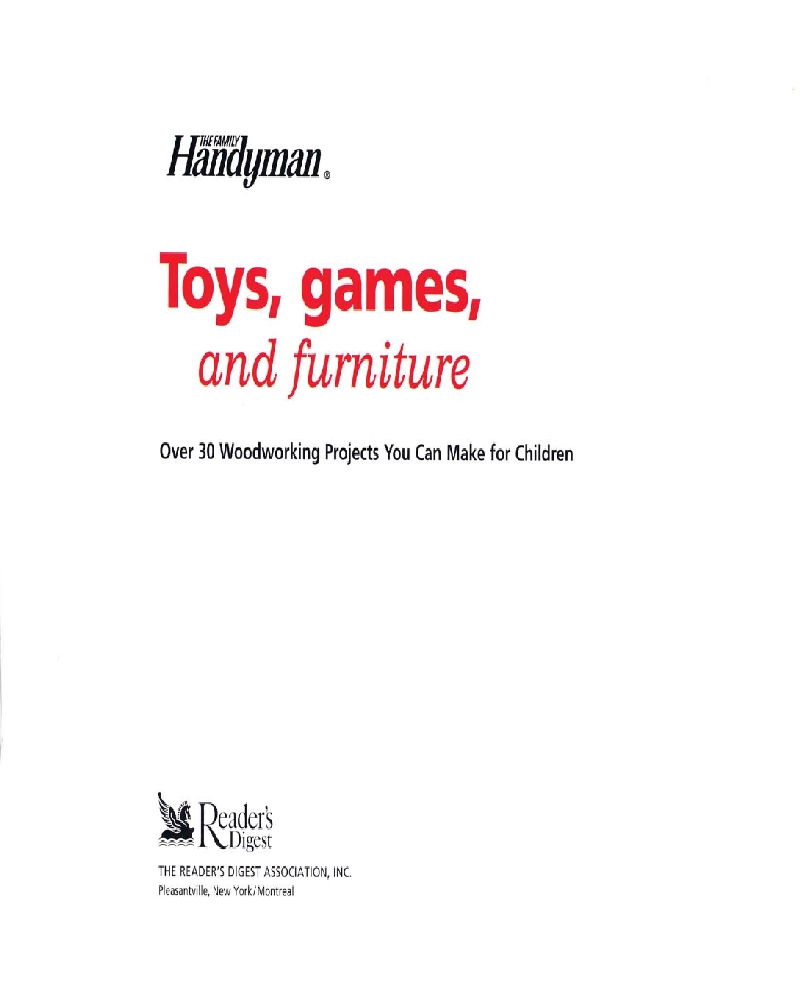 The Family Handyman Toys, Games, and Furniture