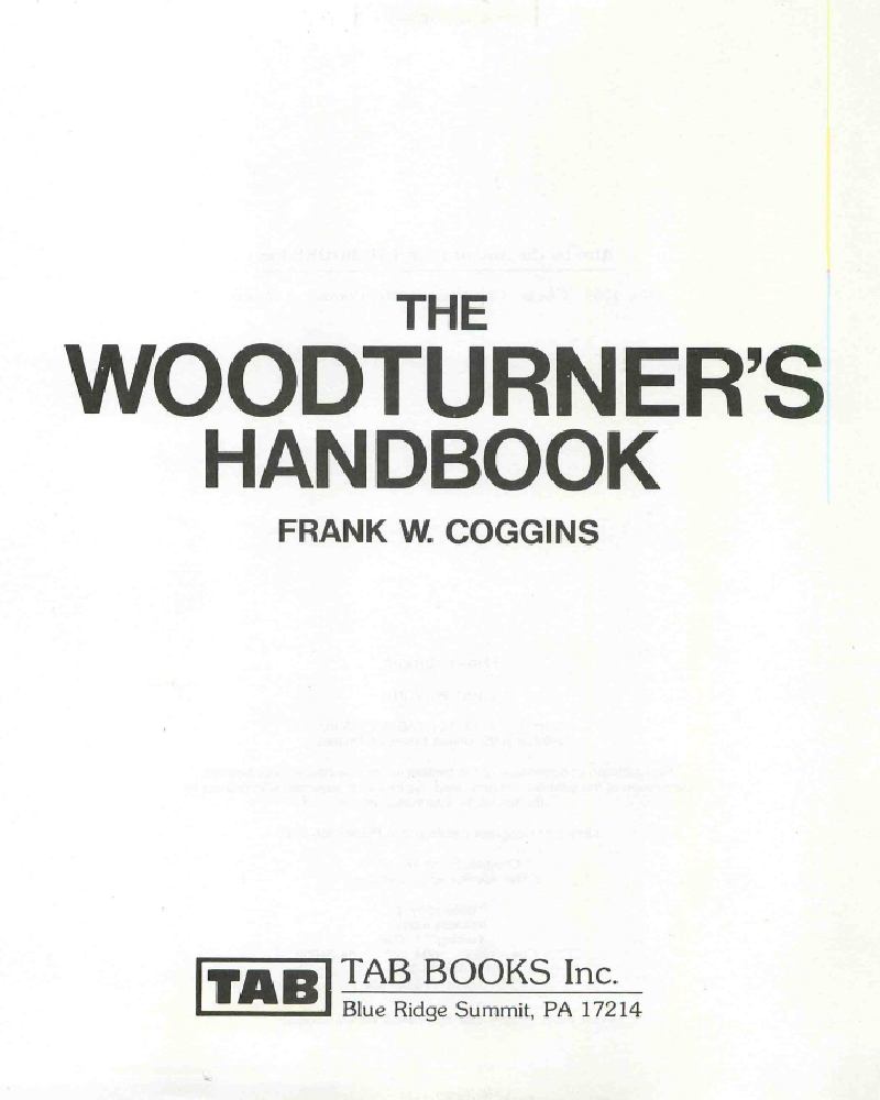 The Woodturners Handbook by Frank W. Coggins