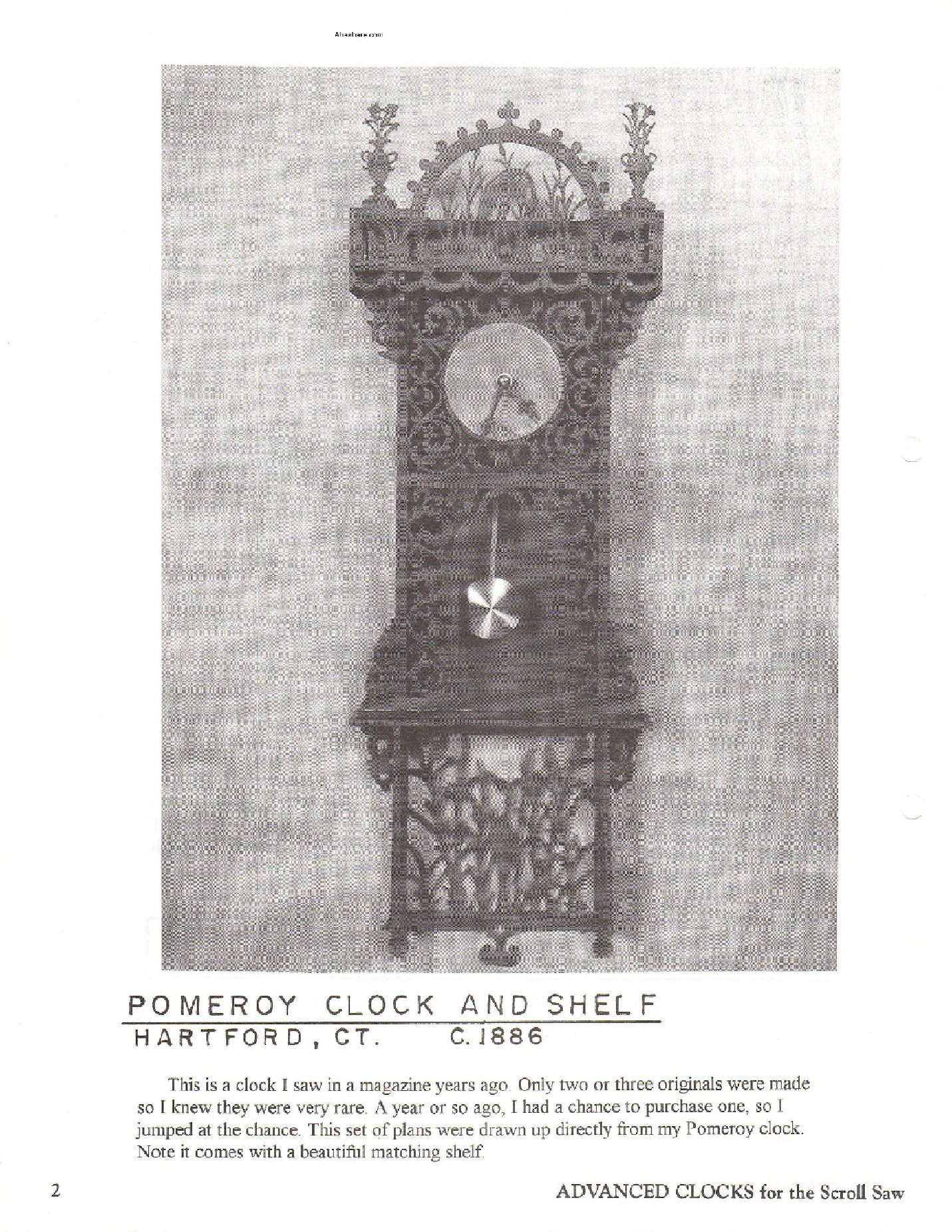 Advanced Scroll Saw Clocks Measured Drawings for Five Antique Samples