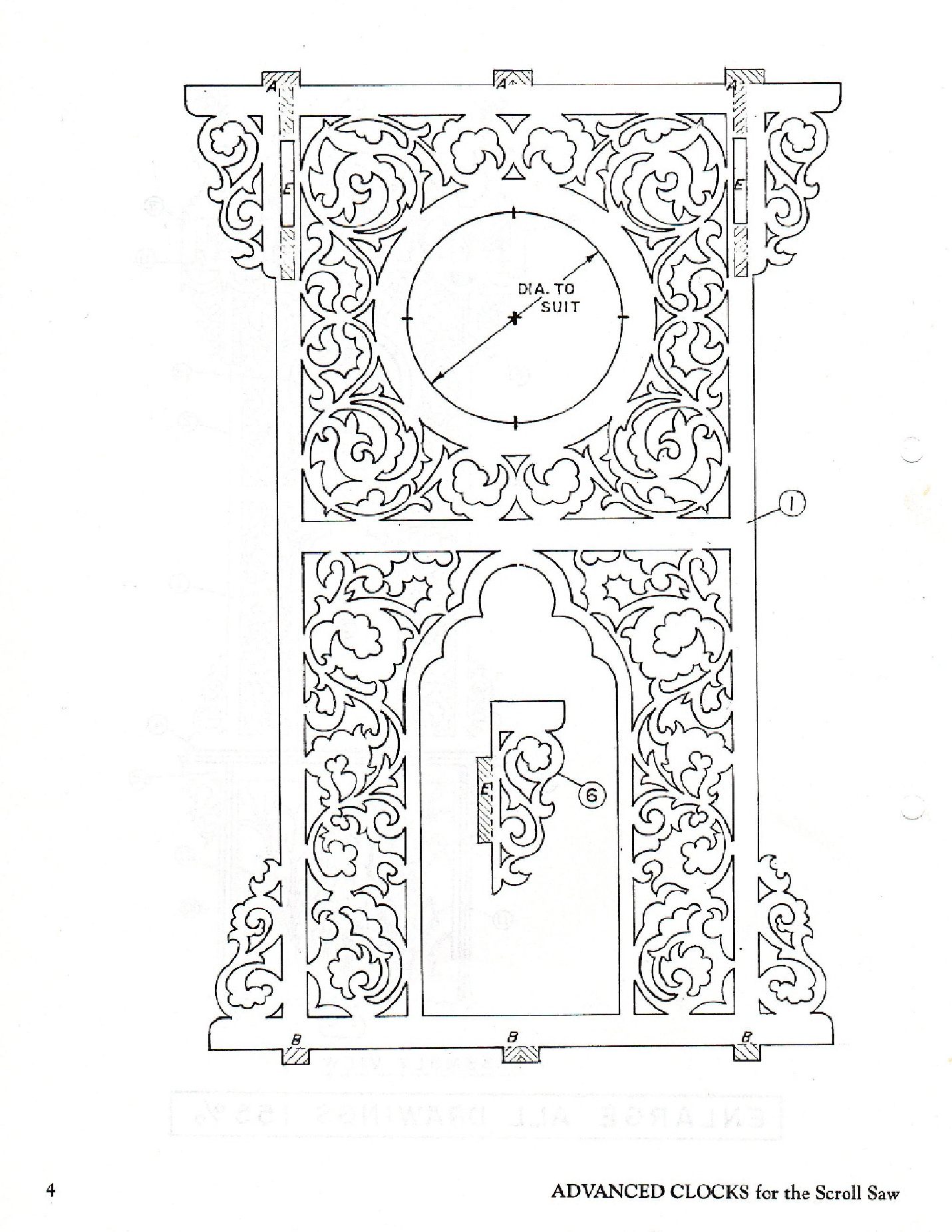 Advanced Scroll Saw Clocks Measured Drawings for Five Antique Samples