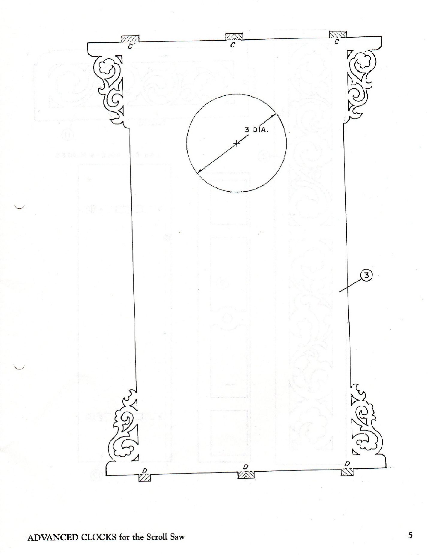 Advanced Scroll Saw Clocks Measured Drawings for Five Antique Samples