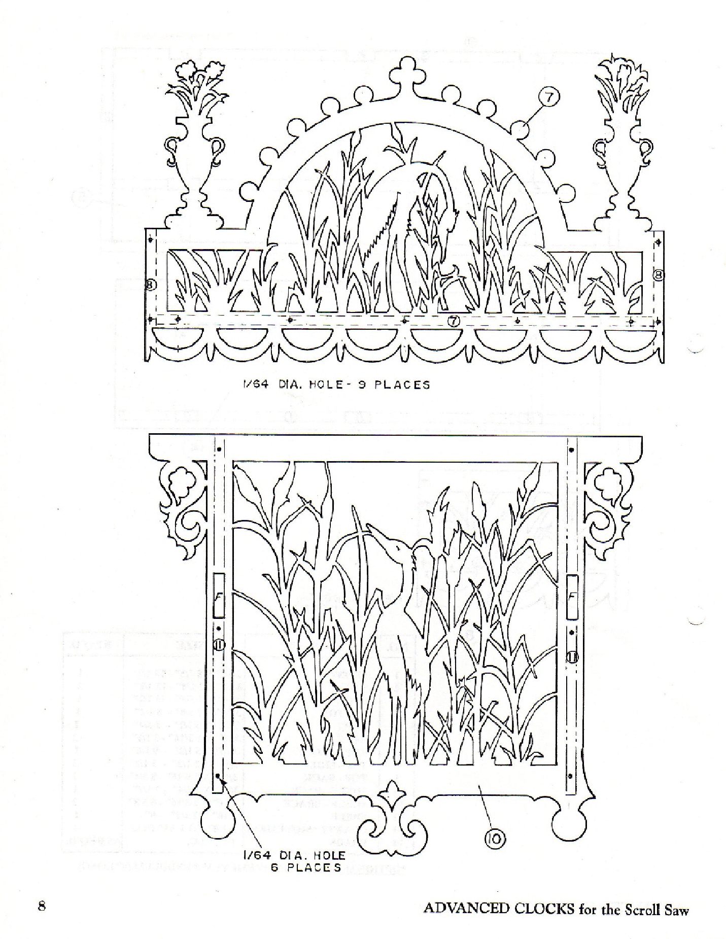 Advanced Scroll Saw Clocks Measured Drawings for Five Antique Samples