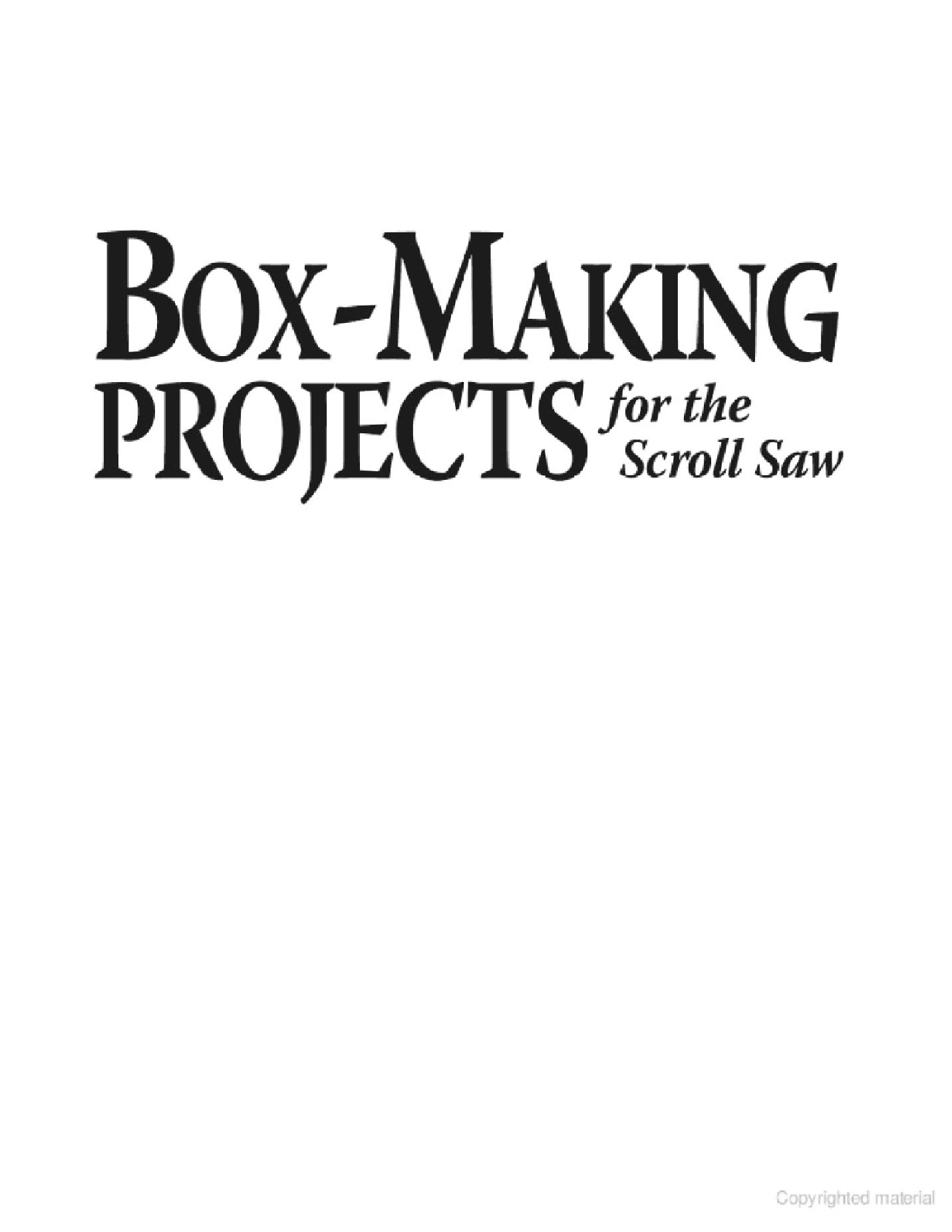 Box Making Projects for the Scroll Saw