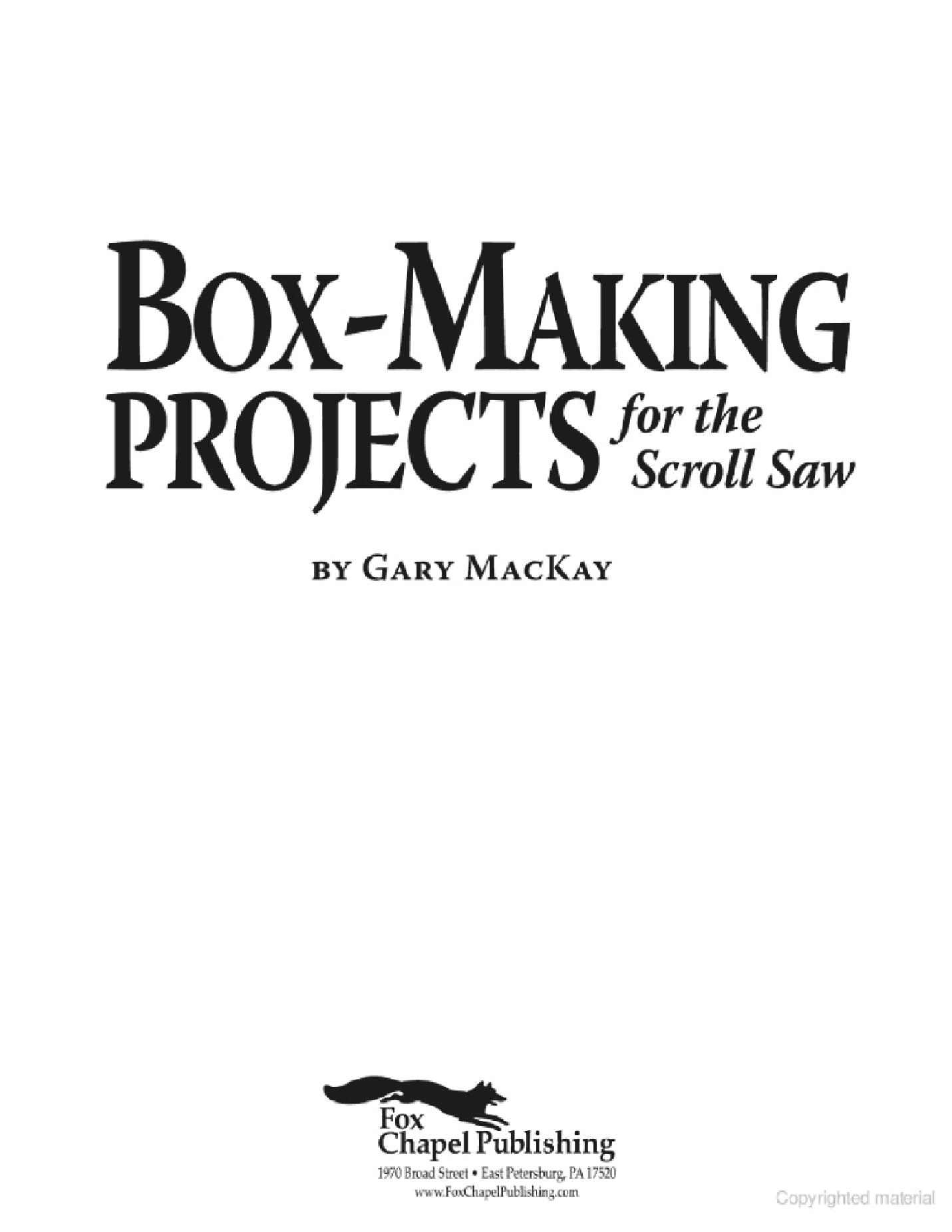 Box Making Projects for the Scroll Saw