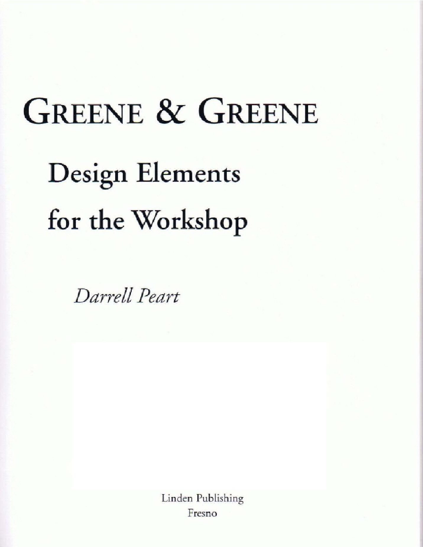 Greene   Greene  Design Elements For The Workshop