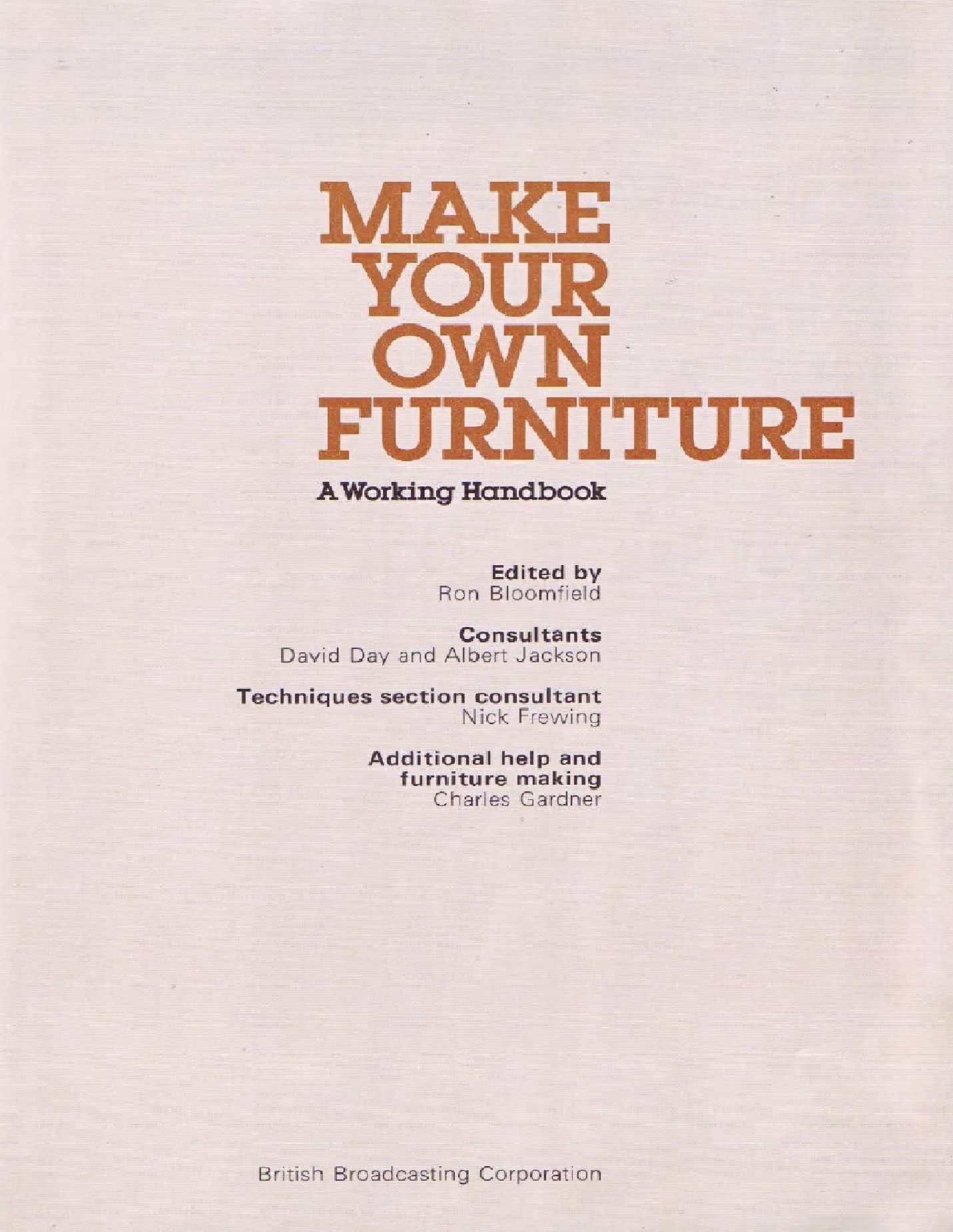 Make Your Own Furniture 1979 讓自己的家具。A使用手冊