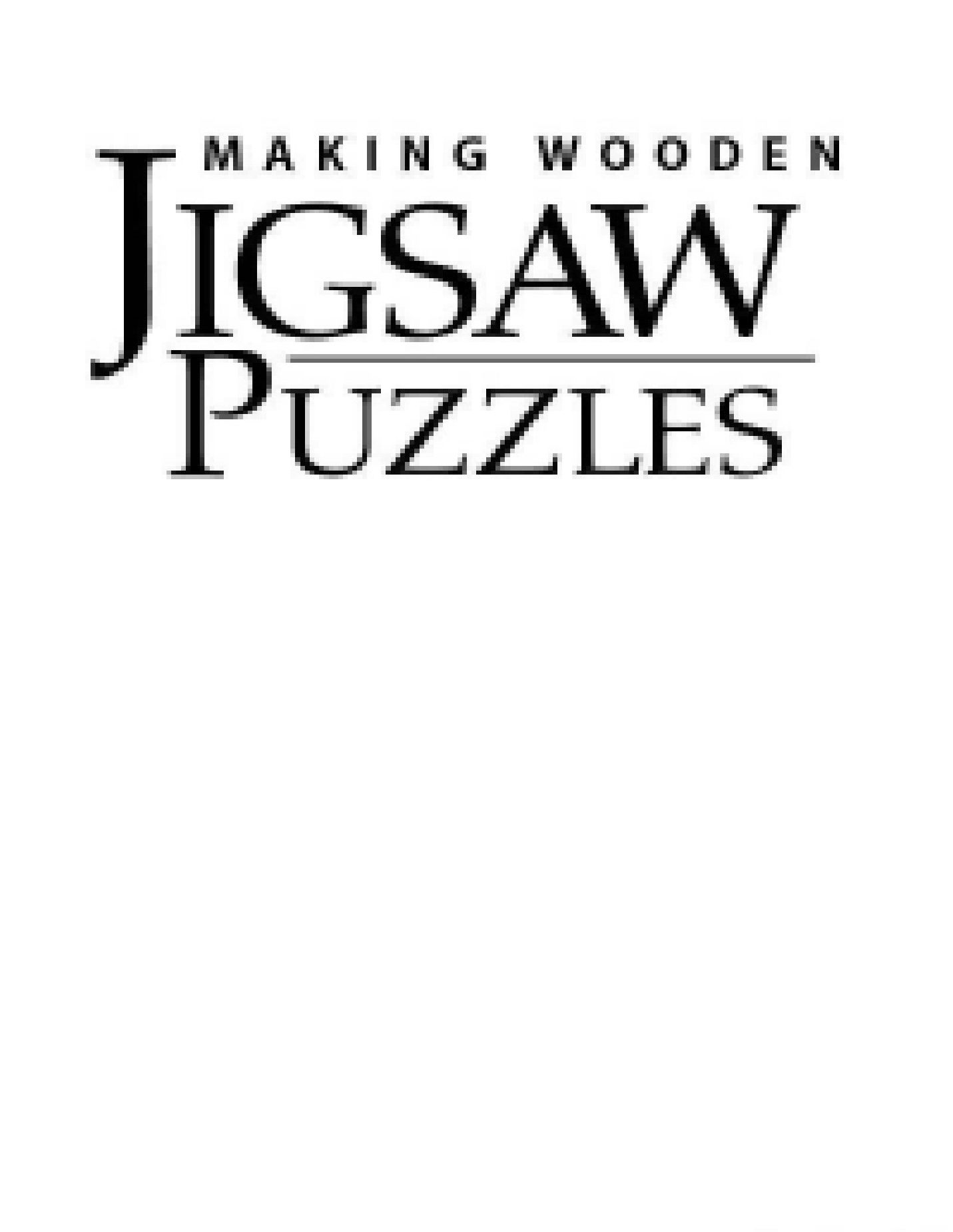 Making Wooden Jigsaw Puzzles