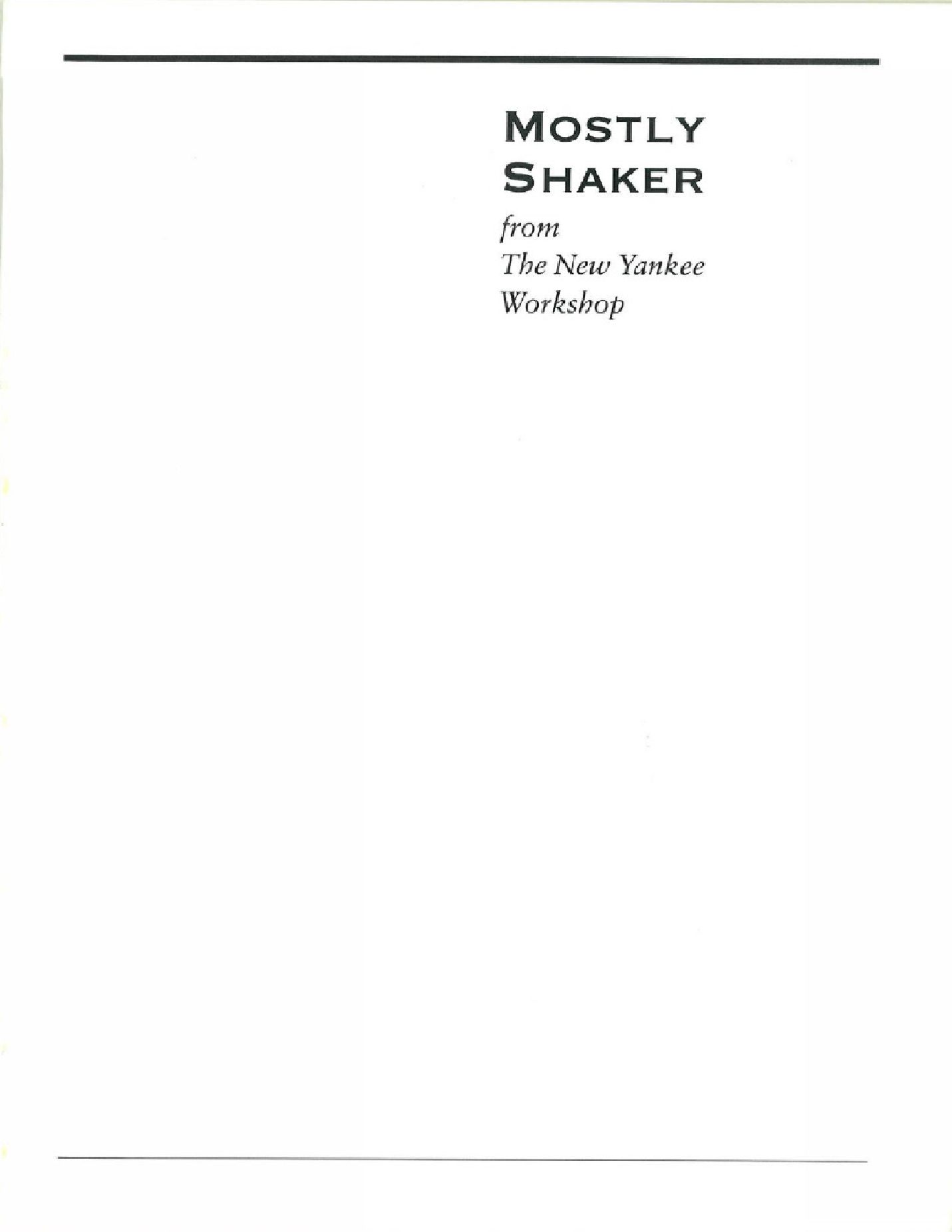 Mostly Shaker from the New Yankee Workshop 1992