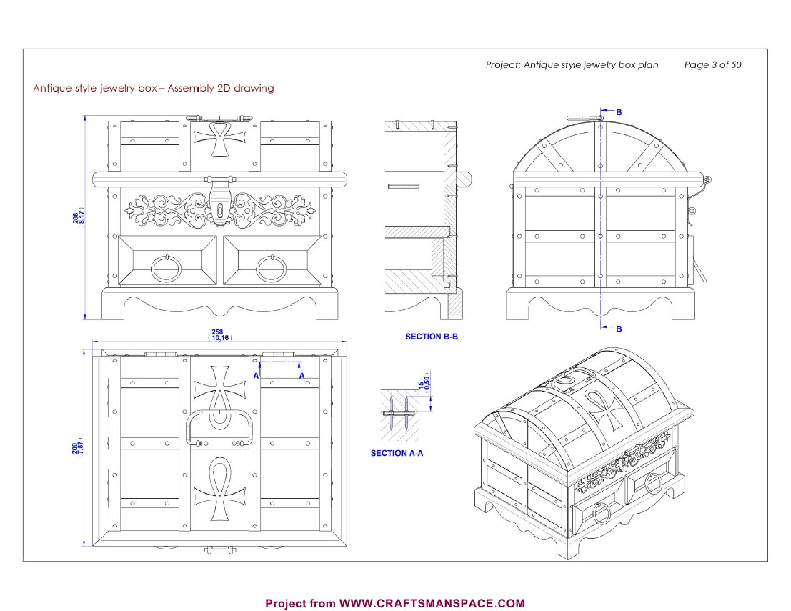 Antique style jewelry box plan_仿古风格的首饰盒计划