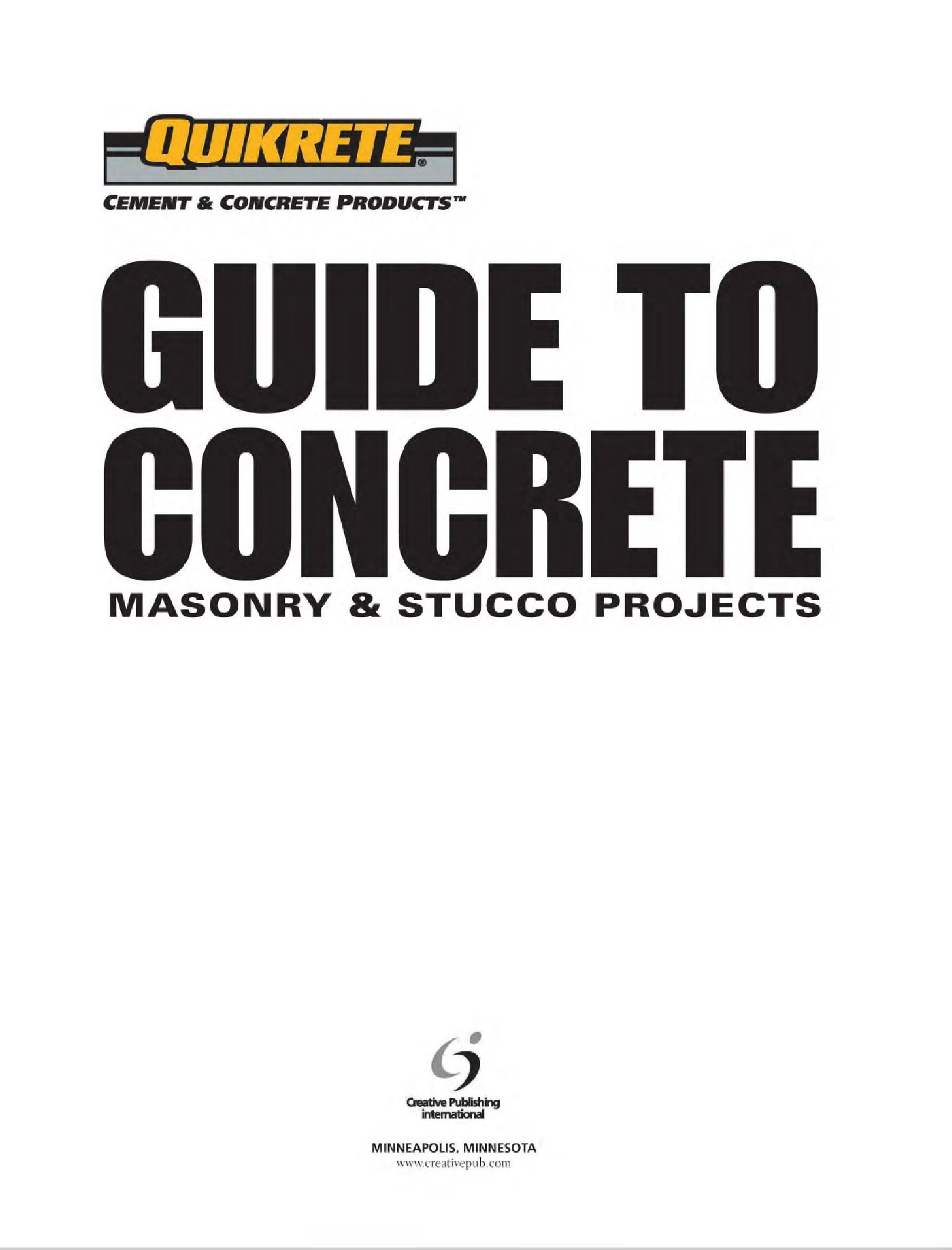 Guide to Concrete- Masonry & Stucco Projects (Quikrete)_混凝土砌体及粉刷项目指南