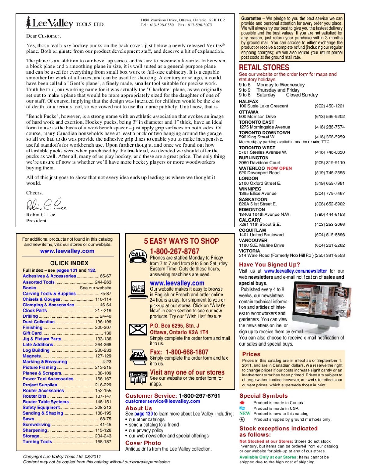 Lee Valley & Veritas - Fine Woodworking Tools - September 2011