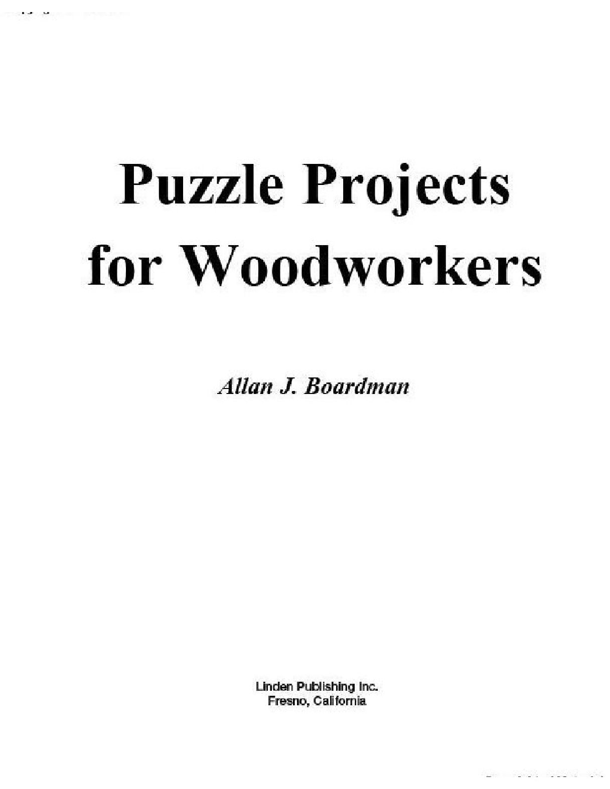 Puzzle Projects for Woodworkers 2007_益智项目木材