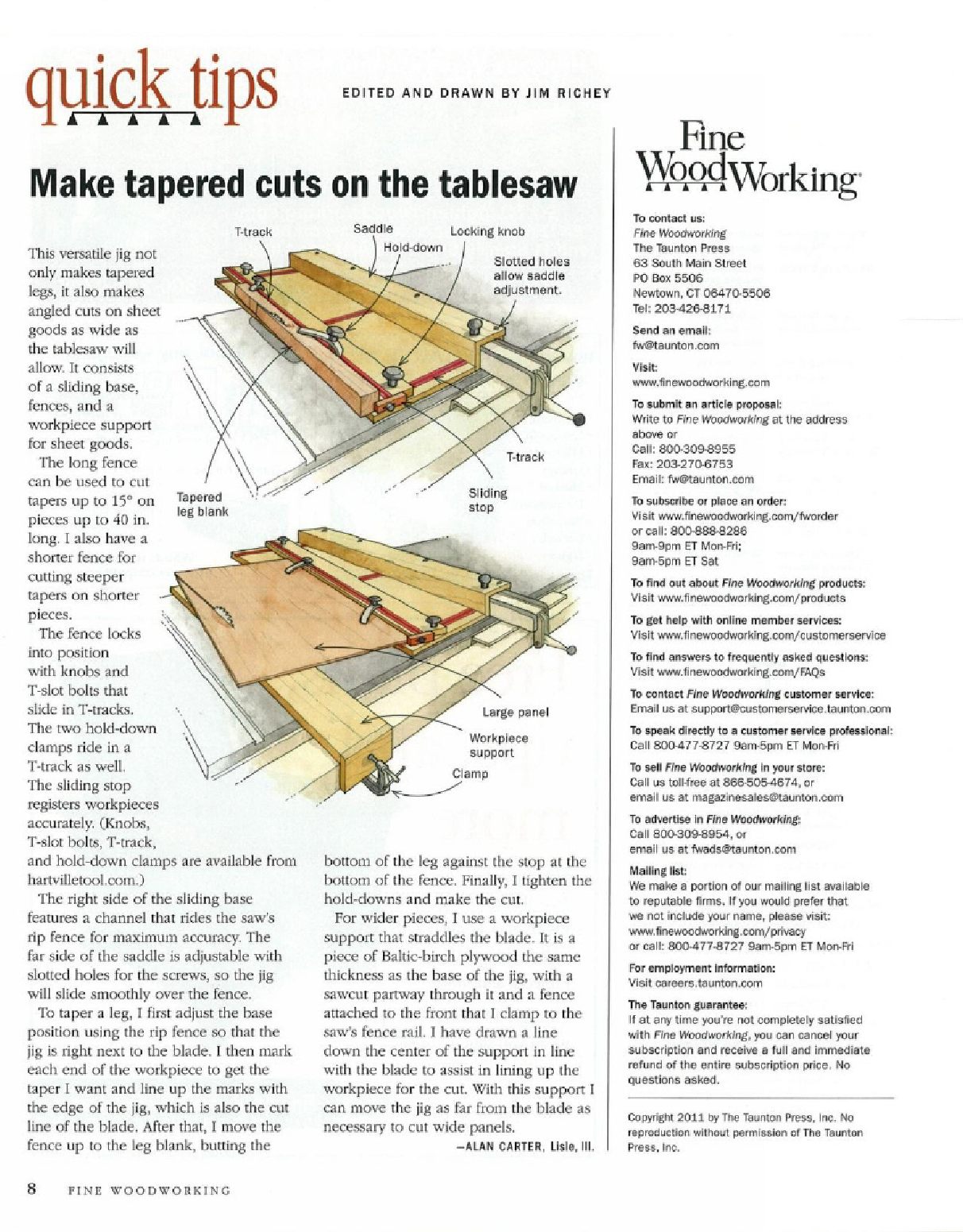 Tune Up Your Tools. Fine Woodworking 2011