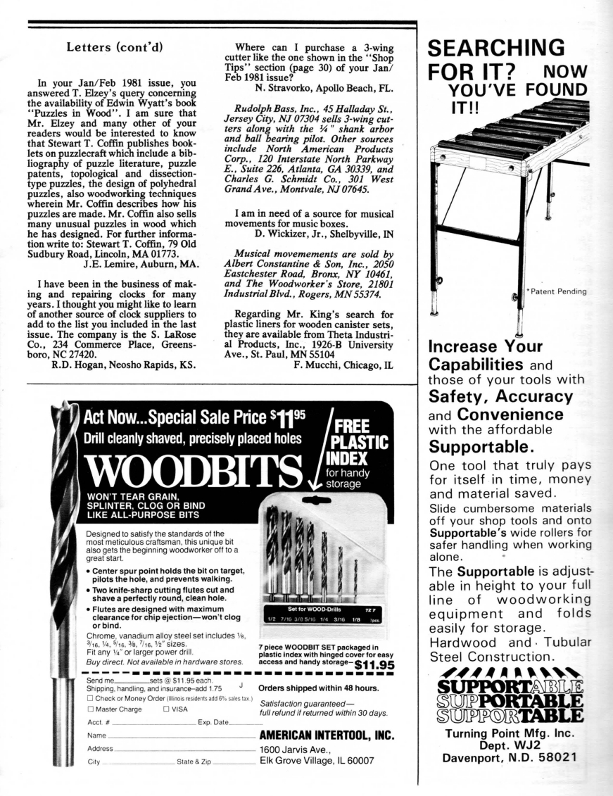 woodworker journal 1981年第2期