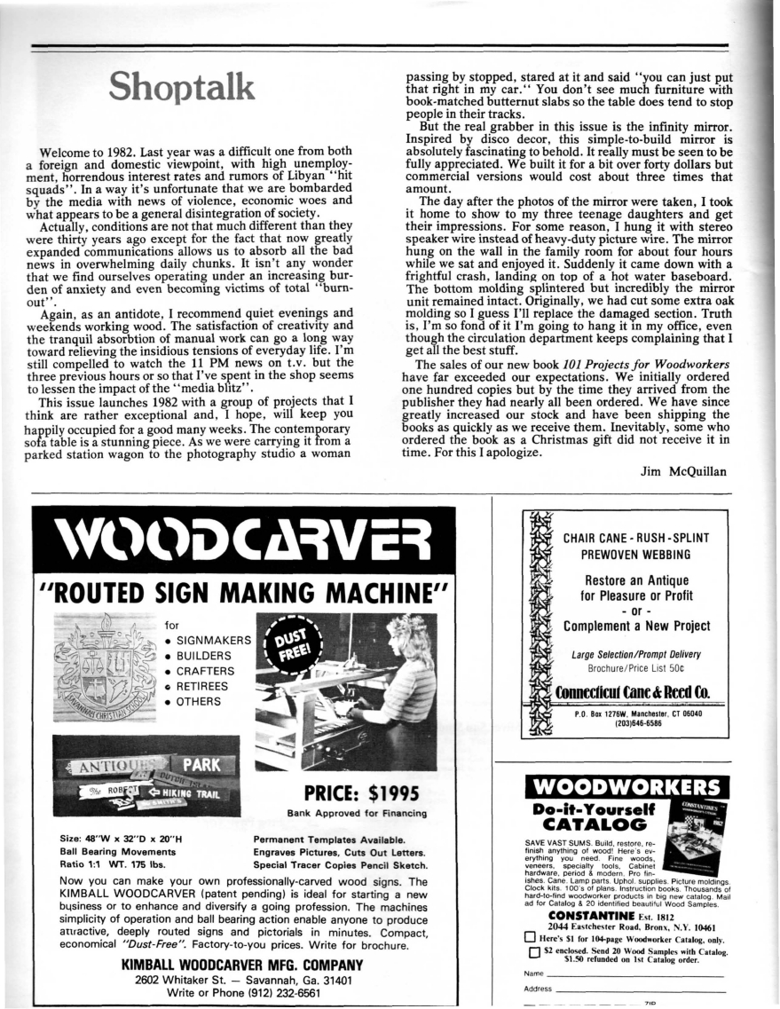 woodworker journal 1982年第1期