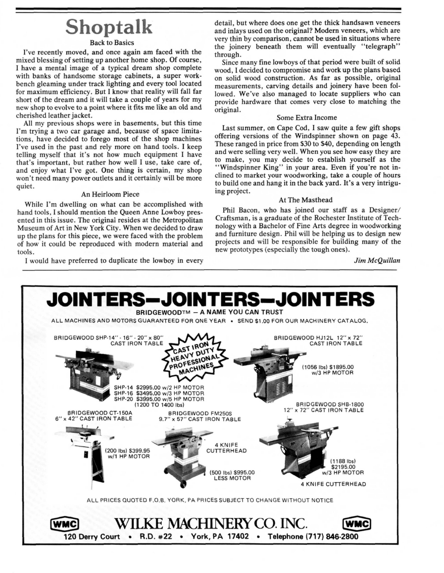 woodworker journal 1985年第2期