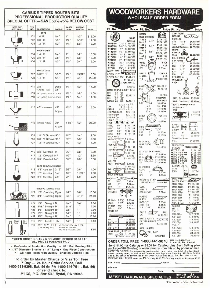 woodworker journal 1987年第2期