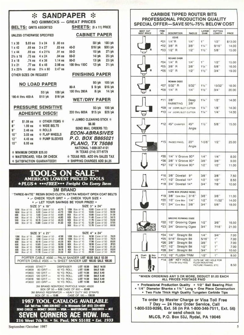 woodworker journal 1987年第5期