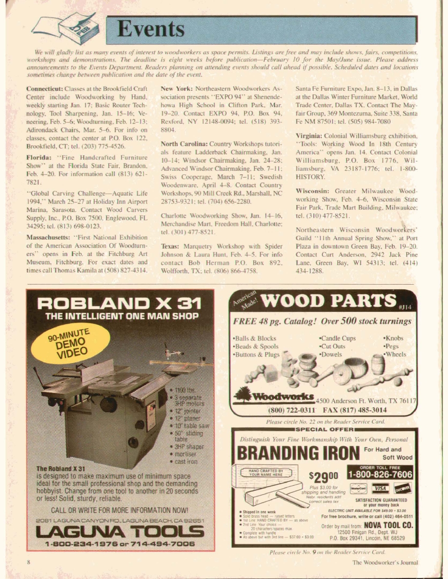 woodworker journal 1994年第1期