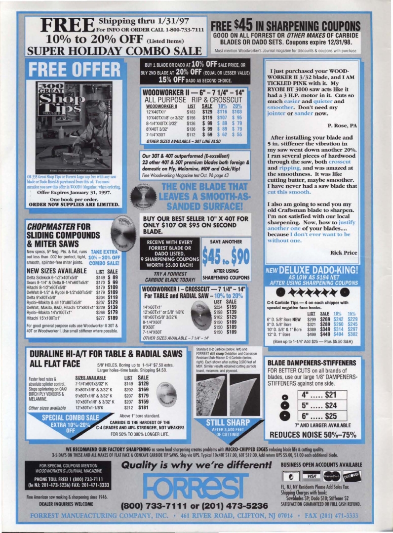 woodworker journal 1997年第1期